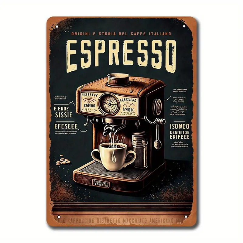 Vintage Coffee Equipment - Retro metalowy szyld - 